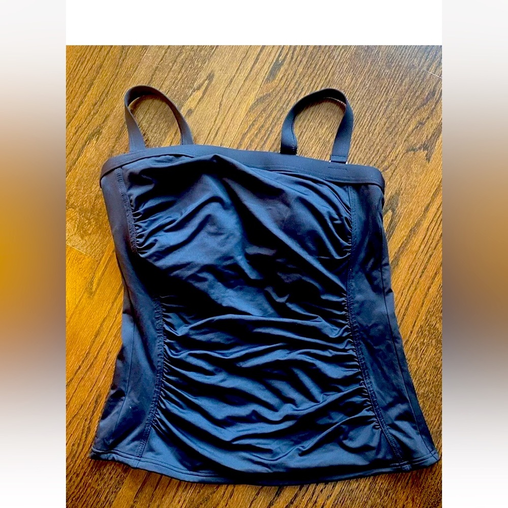 Lands' End Women's Tankini top NWTS sz 6D Lycra Black
